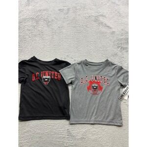MLS DC United Toddler T-Shirt Set 2-Pack Black Gray 2T Soccer Fan Gear NEW
